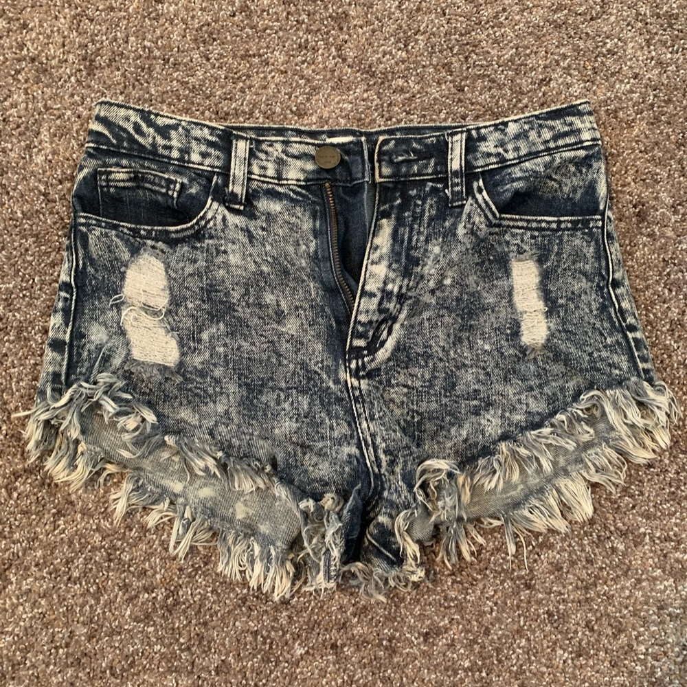 High waisted denim shorts